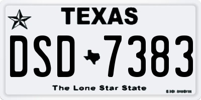 TX license plate DSD7383