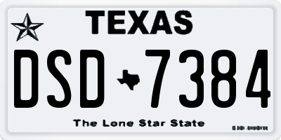 TX license plate DSD7384
