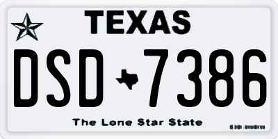 TX license plate DSD7386