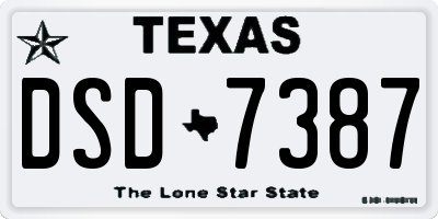 TX license plate DSD7387