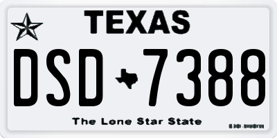 TX license plate DSD7388