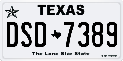 TX license plate DSD7389