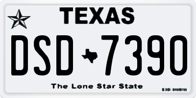 TX license plate DSD7390