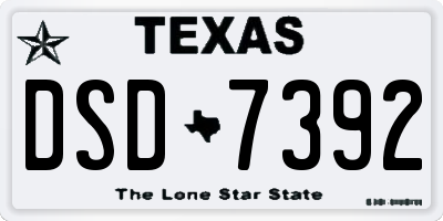 TX license plate DSD7392