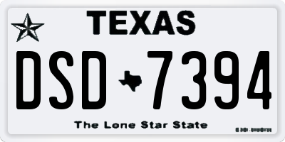 TX license plate DSD7394