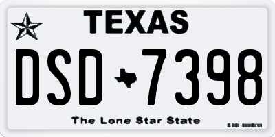 TX license plate DSD7398