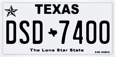 TX license plate DSD7400