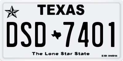 TX license plate DSD7401