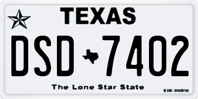 TX license plate DSD7402