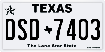 TX license plate DSD7403