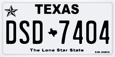 TX license plate DSD7404