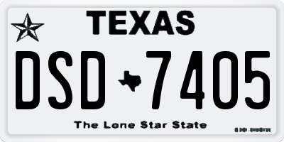TX license plate DSD7405