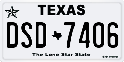 TX license plate DSD7406