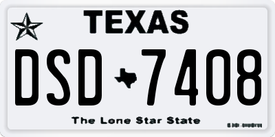 TX license plate DSD7408