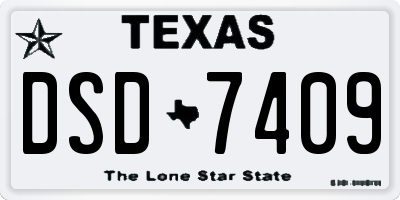 TX license plate DSD7409