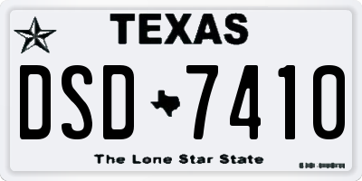 TX license plate DSD7410