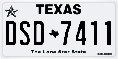 TX license plate DSD7411