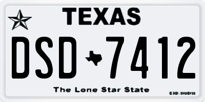 TX license plate DSD7412