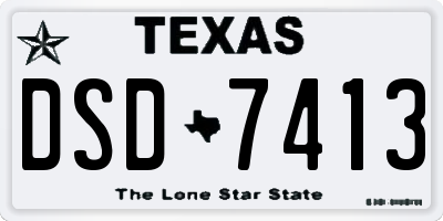 TX license plate DSD7413