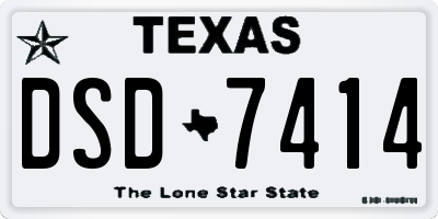 TX license plate DSD7414