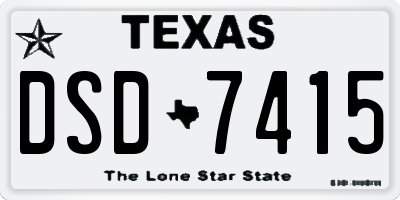 TX license plate DSD7415