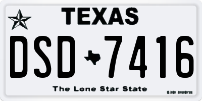 TX license plate DSD7416