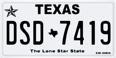 TX license plate DSD7419
