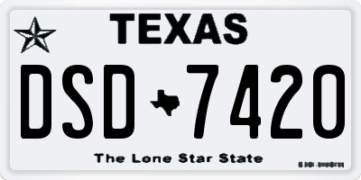TX license plate DSD7420