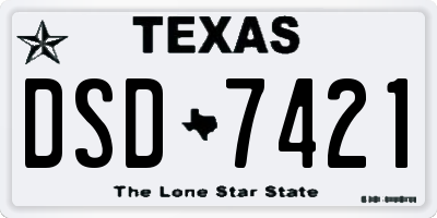 TX license plate DSD7421