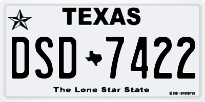 TX license plate DSD7422
