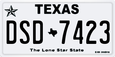 TX license plate DSD7423