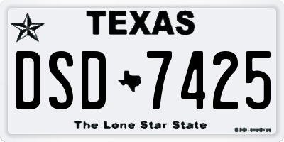 TX license plate DSD7425