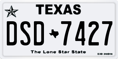 TX license plate DSD7427