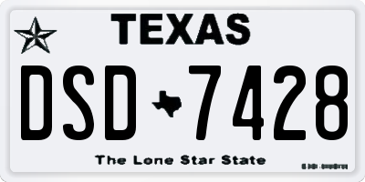 TX license plate DSD7428
