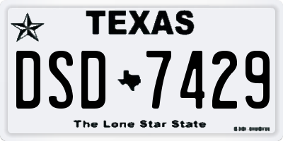 TX license plate DSD7429