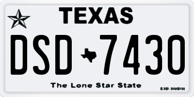 TX license plate DSD7430