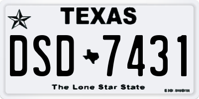 TX license plate DSD7431