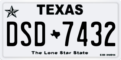 TX license plate DSD7432