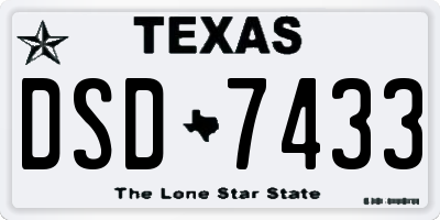 TX license plate DSD7433