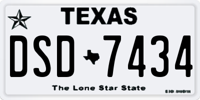 TX license plate DSD7434