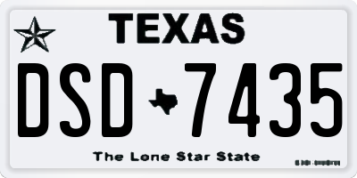 TX license plate DSD7435