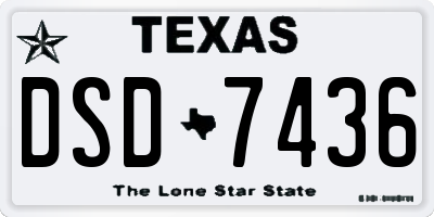 TX license plate DSD7436