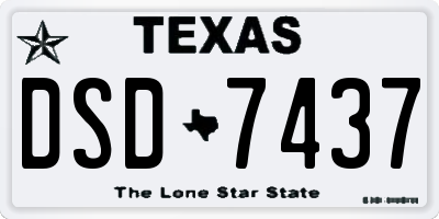 TX license plate DSD7437