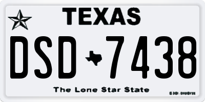 TX license plate DSD7438