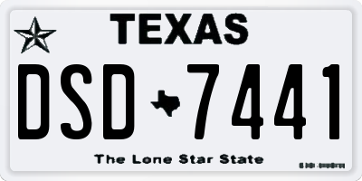 TX license plate DSD7441