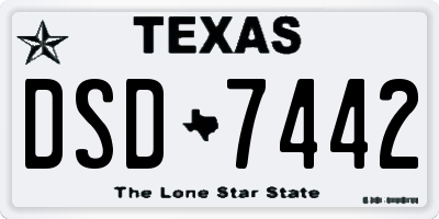 TX license plate DSD7442