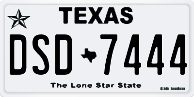 TX license plate DSD7444