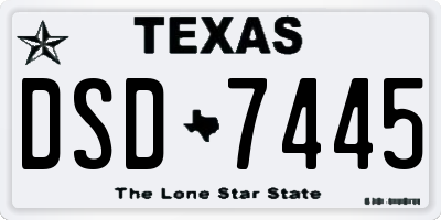 TX license plate DSD7445