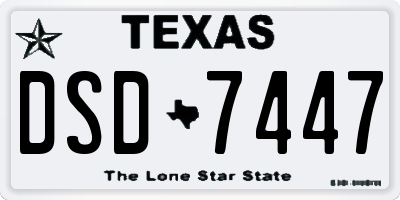TX license plate DSD7447