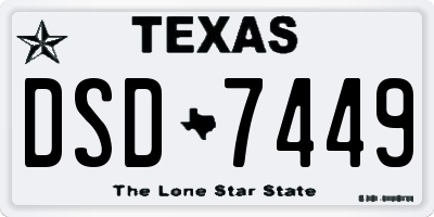 TX license plate DSD7449